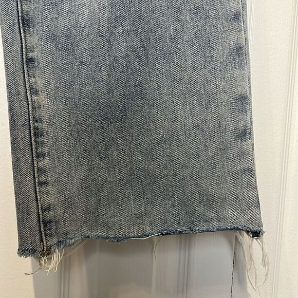 Princess Polly High Rise Raw Hem Light Wash Jeans Size 4 - Picture 6 of 14